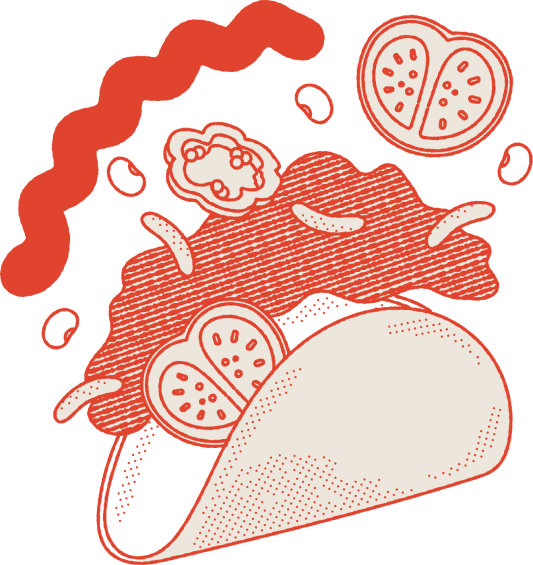 Graphic illustration of a taco